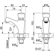 Lade das Bild in den Galerie-Viewer, Waschtischarmatur zeitgesteuert Selbstschluss Kaltwasser