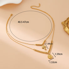 Lade das Bild in den Galerie-Viewer, 2 lagige Halskette Gold Kreuz 18 Karat vergoldet