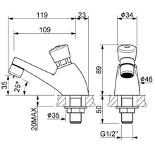 Lade das Bild in den Galerie-Viewer, Zeitgesteuerte Waschtischarmatur Selbstschluss Zeit einstellbar Kaltwasser