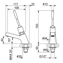 Lade das Bild in den Galerie-Viewer, Zeitgesteuerte Hygiene Waschtischarmatur Selbstschluss Ellbogenbedienung Kaltwasser