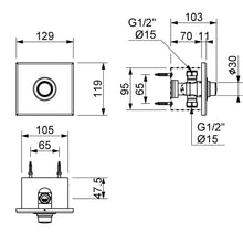 Lade das Bild in den Galerie-Viewer, Einbau Selbstschluss Dusch-Armatur zeitgesteuert einstellbar mit Einbaukasten