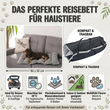 Lade das Bild in den Galerie-Viewer, Haustier Reisedecke Schwarz Grau 80 x 50 cm Hundedecke waschbar Indoor Outdoor