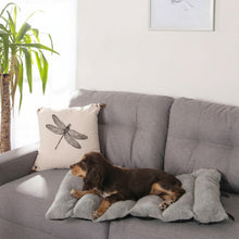 Lade das Bild in den Galerie-Viewer, Haustier Reisedecke Schwarz Grau 80 x 50 cm Hundedecke waschbar Indoor Outdoor
