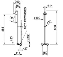 Lade das Bild in den Galerie-Viewer, Zeitgesteuerte Dusch-Armatur Selbstschluss einstellbar +Steigrohr und Duschkopf