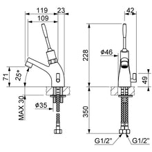 Lade das Bild in den Galerie-Viewer, Zeitgesteuerte Hygiene Waschtischarmatur Selbstschluss Ellbogenbedienung Kalt/Warmwasser