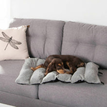 Lade das Bild in den Galerie-Viewer, Haustier Reisedecke Schwarz Grau 80 x 50 cm Hundedecke waschbar Indoor Outdoor