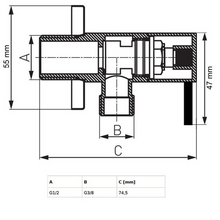Lade das Bild in den Galerie-Viewer, Eckventil schwarz matt rund Absperrventil Regulierventil