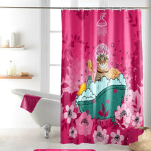 Lade das Bild in den Galerie-Viewer, Duschvorhang Katze Pink