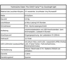 Lade das Bild in den Galerie-Viewer, Tischleuchte Daisy orange kabellose Akuulampe Gartenleuchte 15x20 cm