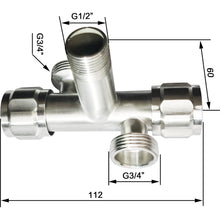 Lade das Bild in den Galerie-Viewer, Geräteventil Anschlussventil für Spülmaschine und Waschmaschine Doppelventil Edelstahl Schnellverschluss