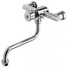 Lade das Bild in den Galerie-Viewer, Zeitgesteuerte Waschtischarmatur Wandmontage Selbstschluss Zeit einstellbar