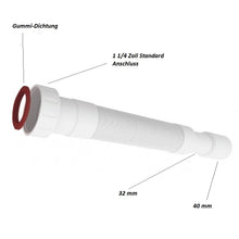 Lade das Bild in den Galerie-Viewer, Universal-Abflusssiphon flex 1 1/4" Zoll auf 32/40mm