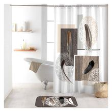 Lade das Bild in den Galerie-Viewer, Duschvorhang Federn beige braun