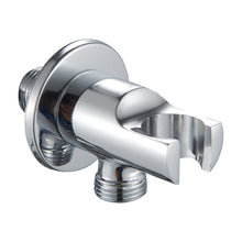 Lade das Bild in den Galerie-Viewer, Wandanschlussbogen rund Schlauch-Anschluss verchromt mit Halterung
