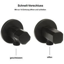 Lade das Bild in den Galerie-Viewer, Siphon Set schwarz eckig mit Eckventilen