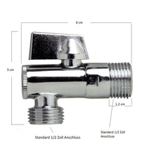 Lade das Bild in den Galerie-Viewer, Set 2x Auslaufventil / Geräteventil 2x 1/2 Zoll Anschluss-Ventil mit Filter