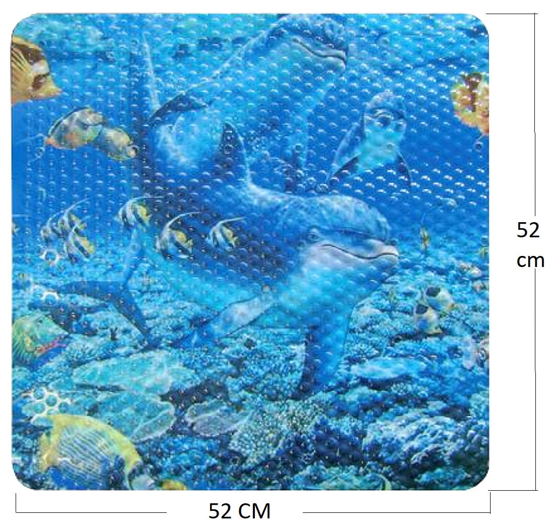 Duscheinlage Anti-Rutsch Matte Duschmatte Delfin 52 x 52 cm – Sanixa
