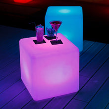 Lade das Bild in den Galerie-Viewer, Leuchtwürfel Cube 35cm kabellos App Control Sitzwürfel beleuchtet