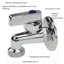 Lade das Bild in den Galerie-Viewer, 2er Set Geräteventil Kombi-Eckventil Kugelhahn | Anschluss-Ventil