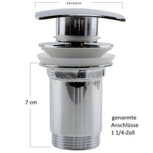 Lade das Bild in den Galerie-Viewer, Design Ablaufgarnitur Klick-verschluss Pop up Waschbecken