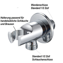 Lade das Bild in den Galerie-Viewer, Wandanschlussbogen rund Schlauch-Anschluss verchromt mit Halterung