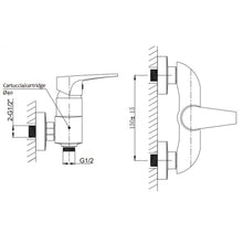 Lade das Bild in den Galerie-Viewer, Duscharmatur Aufputz Serie Sette
