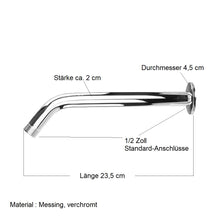 Lade das Bild in den Galerie-Viewer, Wandarm Messing verchromt 23,5 cm