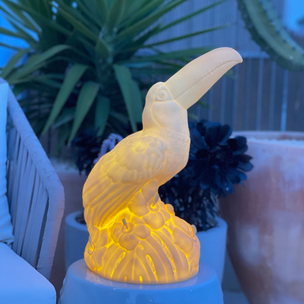 Lichtobjekt Vogel gelb kabellos bruchsicher wasserdicht Außenbeleuchtung