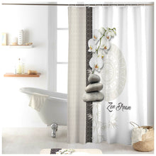 Lade das Bild in den Galerie-Viewer, Duschvorhang Zen Orchidee Weiß Beige