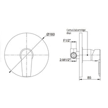 Lade das Bild in den Galerie-Viewer, Unterputz Duscharmatur ohne Umsteller Serie Sette