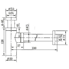 Lade das Bild in den Galerie-Viewer, Siphon Set schwarz matt rund mit Eckventilen und Klick Ablauf