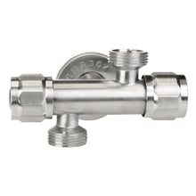 Lade das Bild in den Galerie-Viewer, Geräteventil Anschlussventil für Spülmaschine und Waschmaschine Doppelventil Edelstahl Schnellverschluss