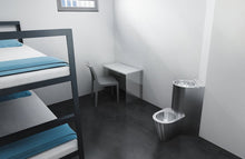 Lade das Bild in den Galerie-Viewer, SANELA SLWN 18PP Vandalismussichere Piezo elektrisch gesteuerte Eckkombination, bodenstehendes WC, Toilette rechtsseitig
