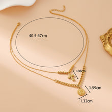 Lade das Bild in den Galerie-Viewer, 2 lagige Halskette Gold Kreuz 18 Karat vergoldet
