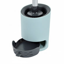 Lade das Bild in den Galerie-Viewer, WC Reinigungsbürste Silikon Kunststoff Anthrazit Grün mit Auffangschale Toilettenbürste
