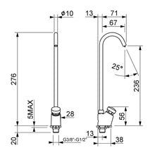 Lade das Bild in den Galerie-Viewer, Trinkbrunnen-Standarmatur mit festem hohem Auslauf 1/2 Zoll
