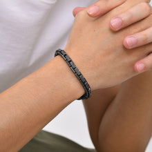 Lade das Bild in den Galerie-Viewer, Herrenarmband grau Edelstahl in Box
