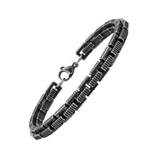 Lade das Bild in den Galerie-Viewer, Herrenarmband grau Edelstahl in Box
